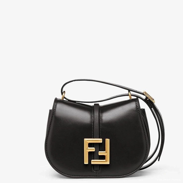 Affordable HOT Fendi Mini Black Bag In C'mon Leather Calf 0806